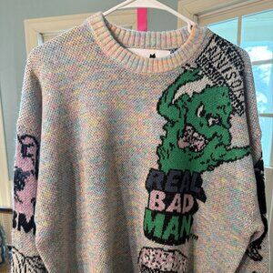 REAL BAD MAN TOO MANY GRAPHICS Sweater - Size M - NWT